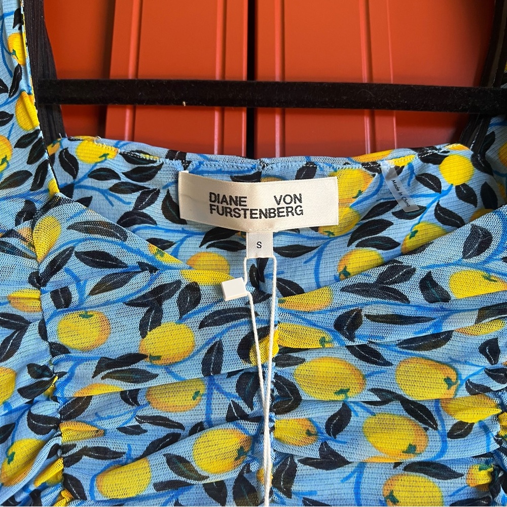 Diane Von Furstenberg Dacey Ruched Mesh Midi Dress - Picture 6 of 12